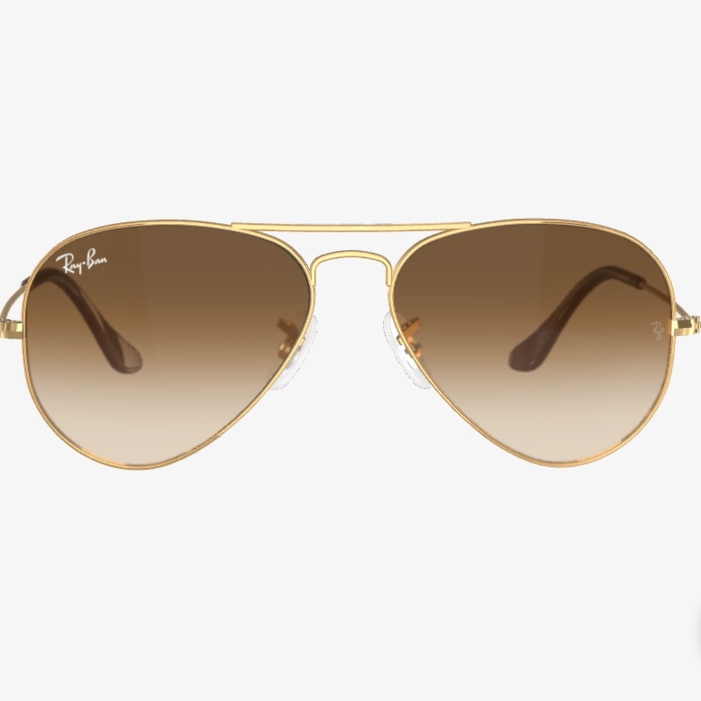 Ray-Ban Aviator Sunglasses 55mm Gradient Brown with Gold Frame